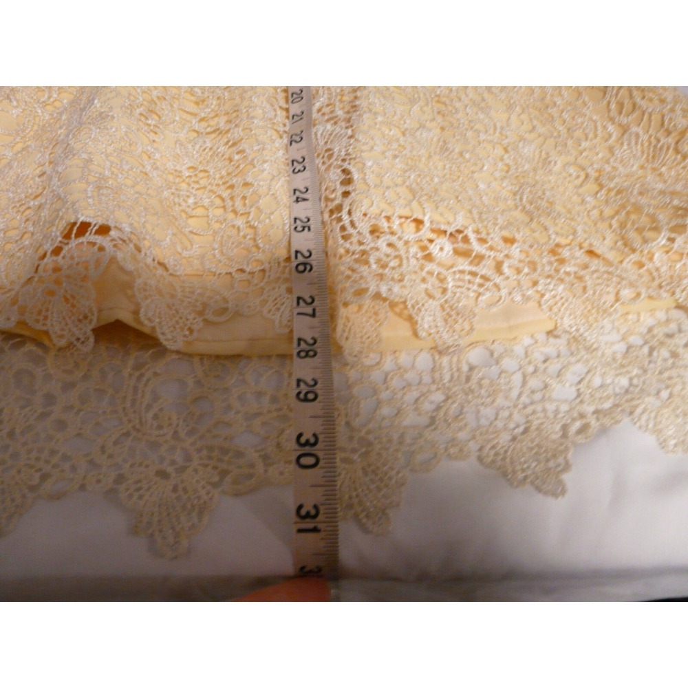 Ada's‎ Bridal Dress Yellow Crochet Lace Short Lined Size 38" Bust 28" Length NWT - Picture 9 of 9